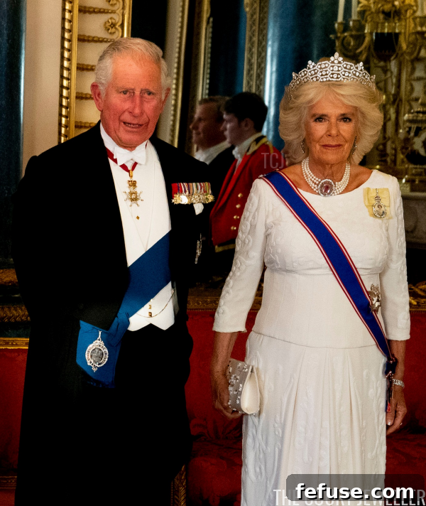 Glittering Majesty: Buckingham Palace State Banquet Jewels 5 DOUG MILLS/AFP/Getty Images