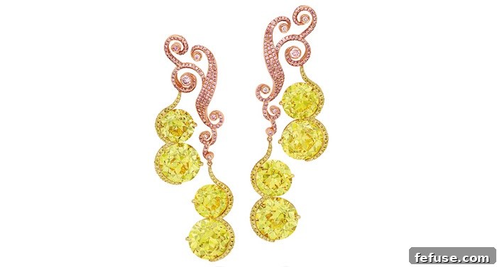 The earrings, pictured below, could sell for between $4.8 and $6.1 million.