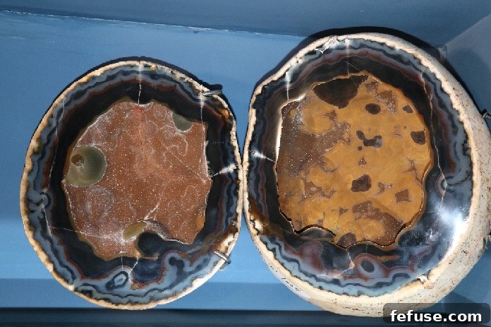 Exquisite Agate Bowl with Lid and Crystal-lined Cavity