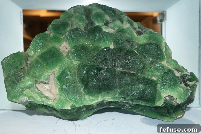 Magnificent Cluster of Octahedral Emerald Green Fluorite Crystals