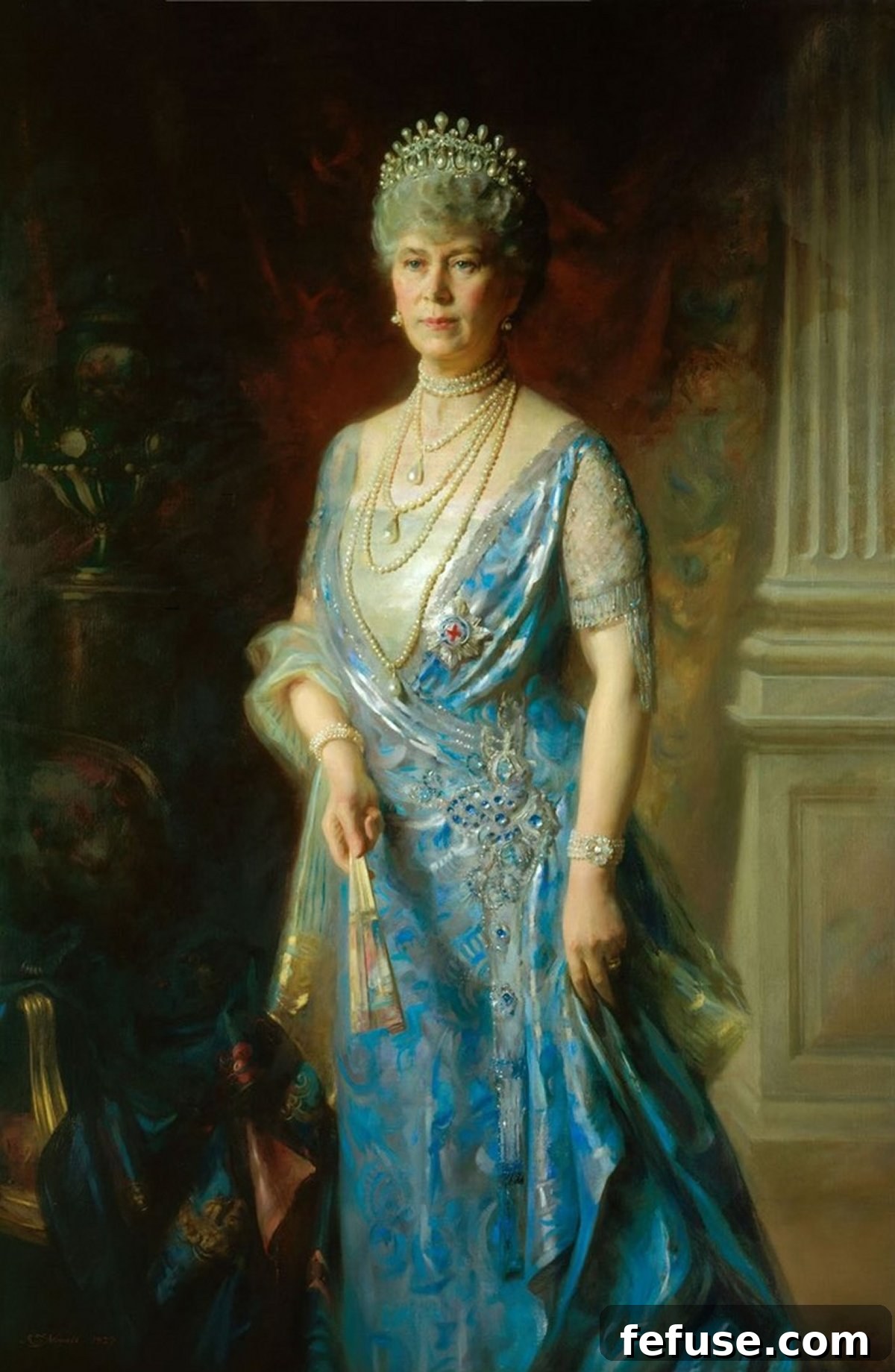 Arthur Trevethin Nowell's portrait of Queen Mary, 1927 (Royal Collection Trust)