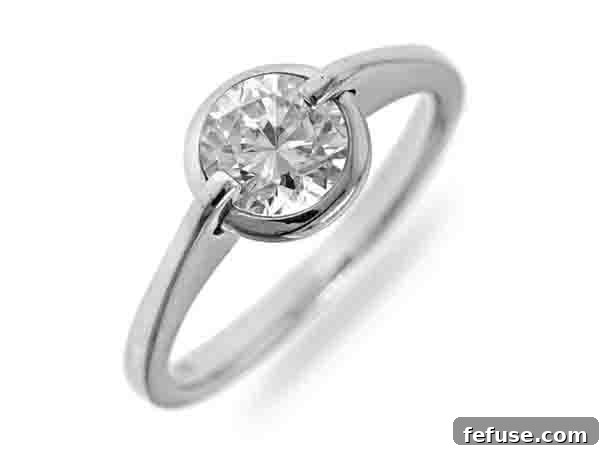 Elegant 14k White Gold Semi-Mount Solitaire Ring by Mercury Ring Corp.