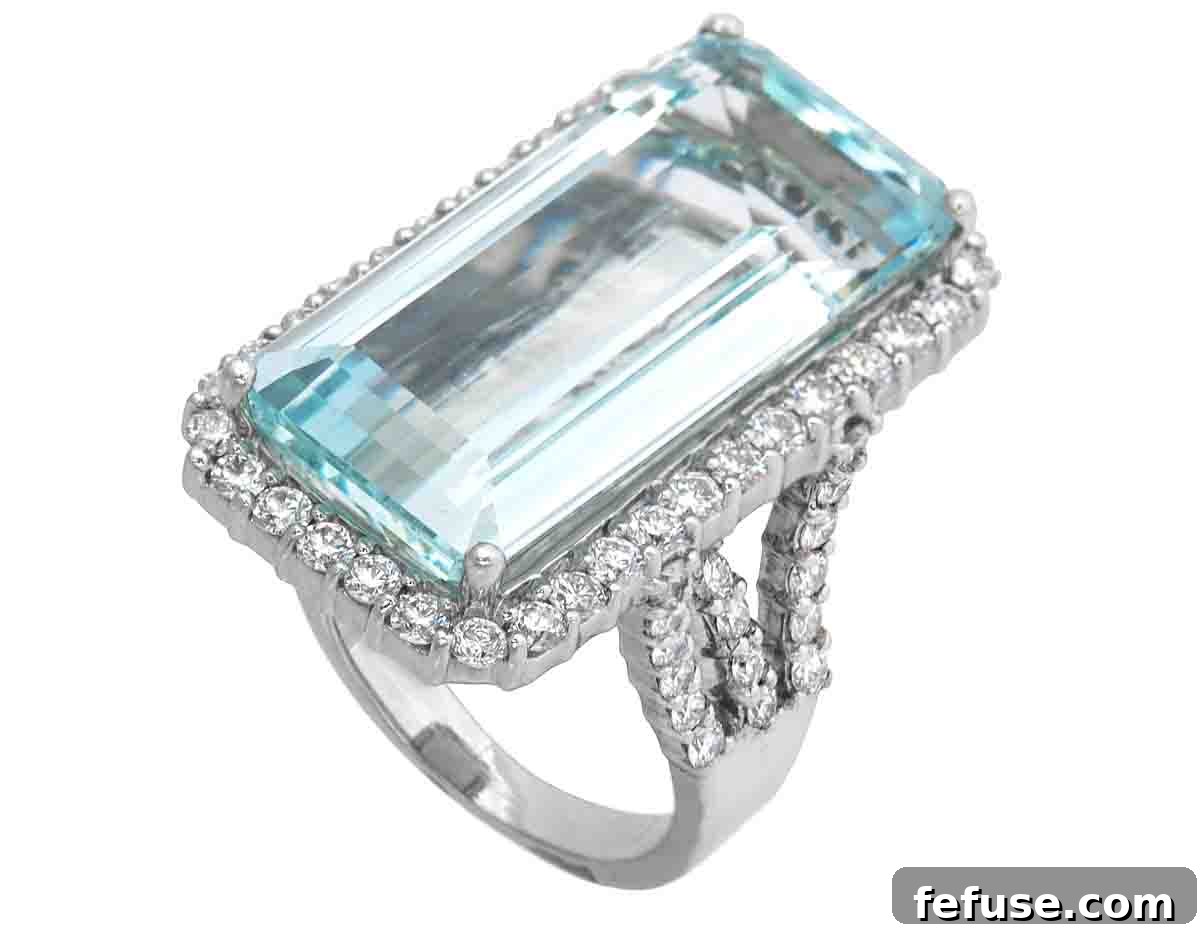 Aquamarine Adornments New Birthstone Releases 3 Jye Luxury Collection 18k White Gold Aquamarine and Diamond Cocktail Ring