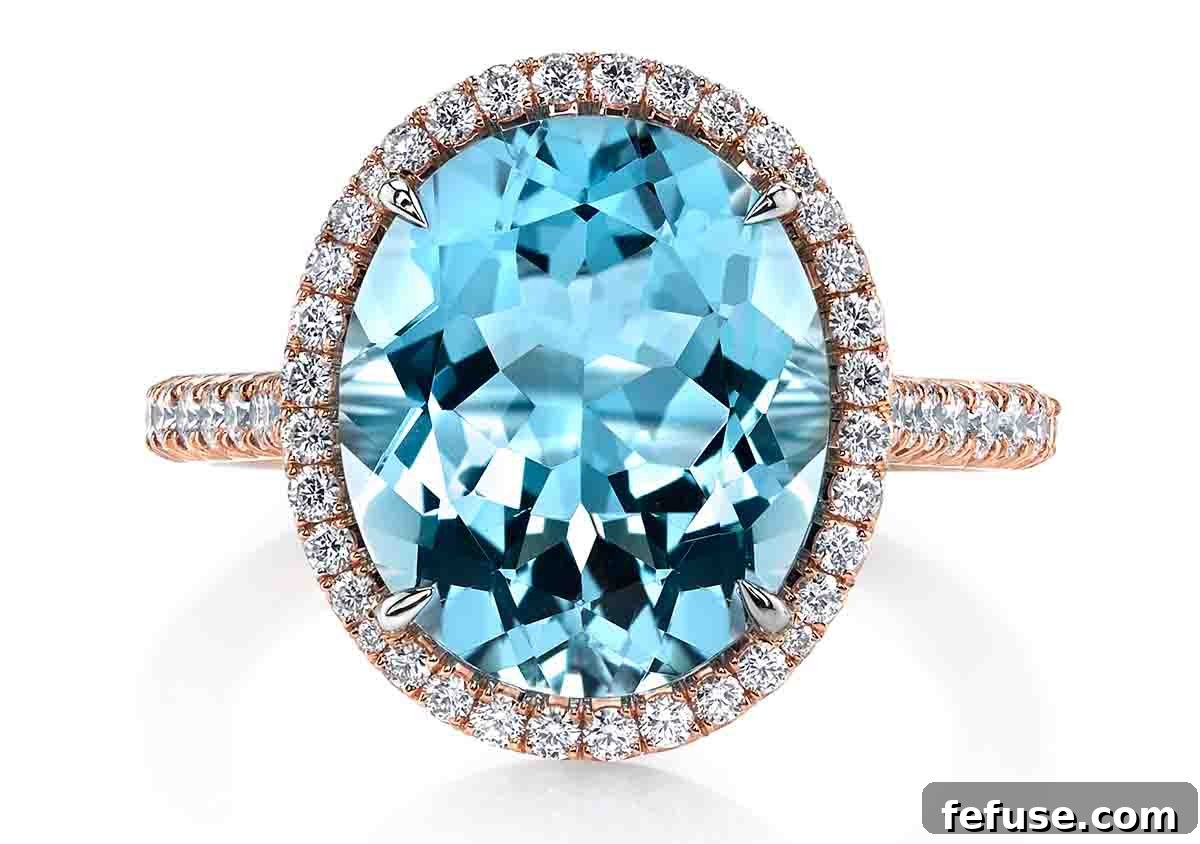 Aquamarine Adornments New Birthstone Releases 10 Omi Prive 18k Rose Gold Handcrafted Aquamarine and Diamond Ring