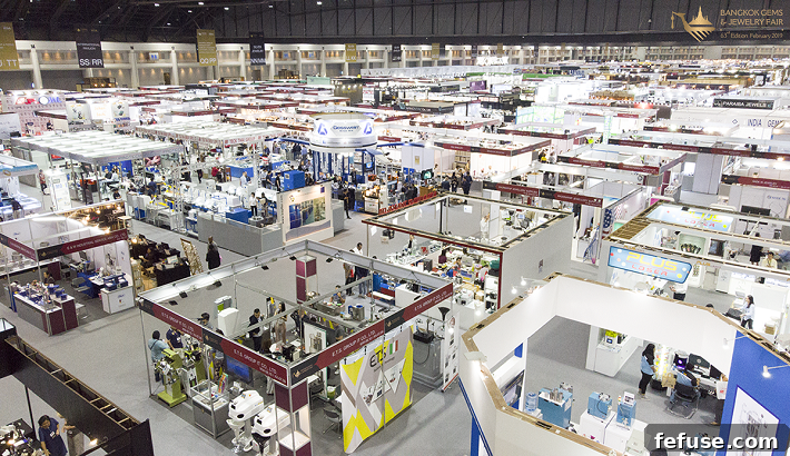 Fair Hall - The bustling halls of the Bangkok Gems & Jewelry Fair, showcasing a vibrant atmosphere of trade and innovation.