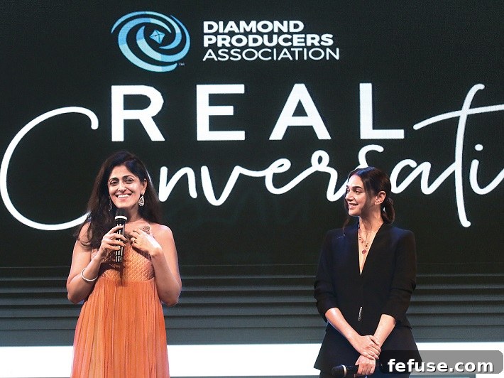 GJEPC Artisan Awards Spotlight India's Top Jewelry Designers 3 Richa Singh, MD India, DPA and Aditi Rao Hydari, actress.