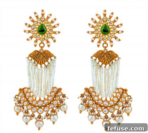 TBZ Launches Collection K as Kalank's Official Jewellery Partner 2 Dazzle any occasion with this pair of ornate Chandbali earrings, strung with an array of glittering pearls