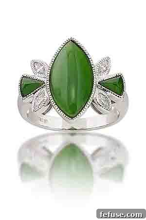 Mason-Kay Design by Kristina Green Jadeite Navette Ring