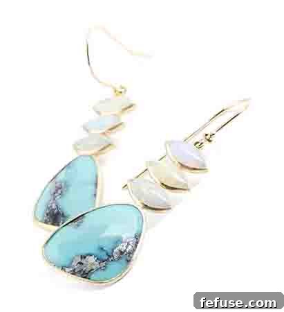Medley earrings with turquoise and opal