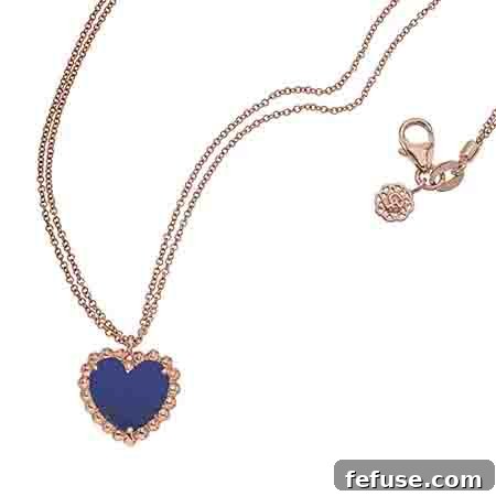 Classic Beaded Heart pendant necklace with lapis lazuli