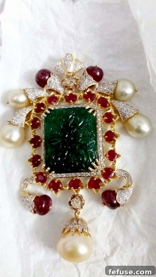 Shimlesh Vyas's detailed craftsmanship on a gemstone necklace