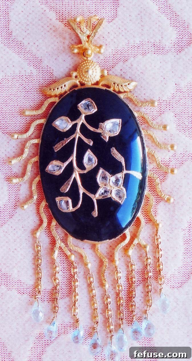 Intricately designed diamond and gemstone pendant by Shimlesh Vyas