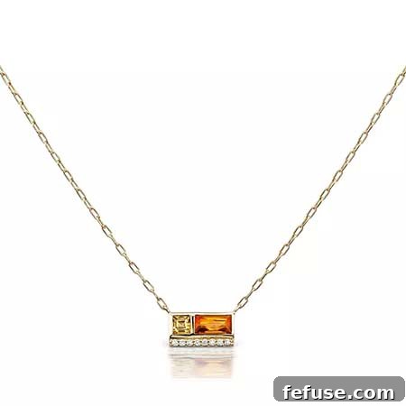 necklace featuring citrine gemstones