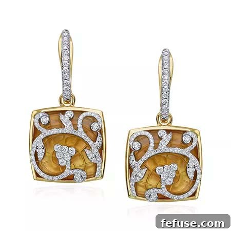 earrings with honey citrine triplets