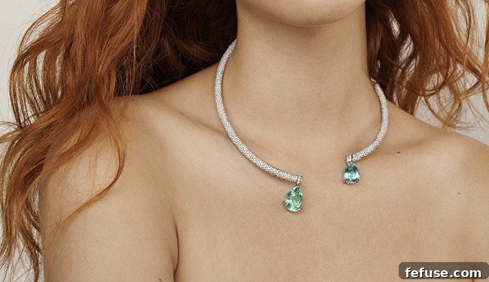 Ana Khouri's sculptural fine jewelry piece, showcasing her unique artistic vision and fluid design that blends seamlessly with the body.