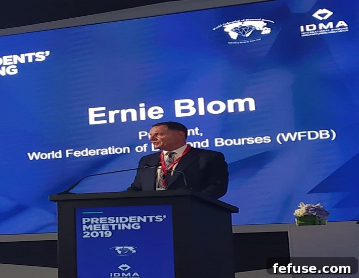 Ernie Blom Speaking at the Opening Session of the WFDB Presidents Meeting in Dubai