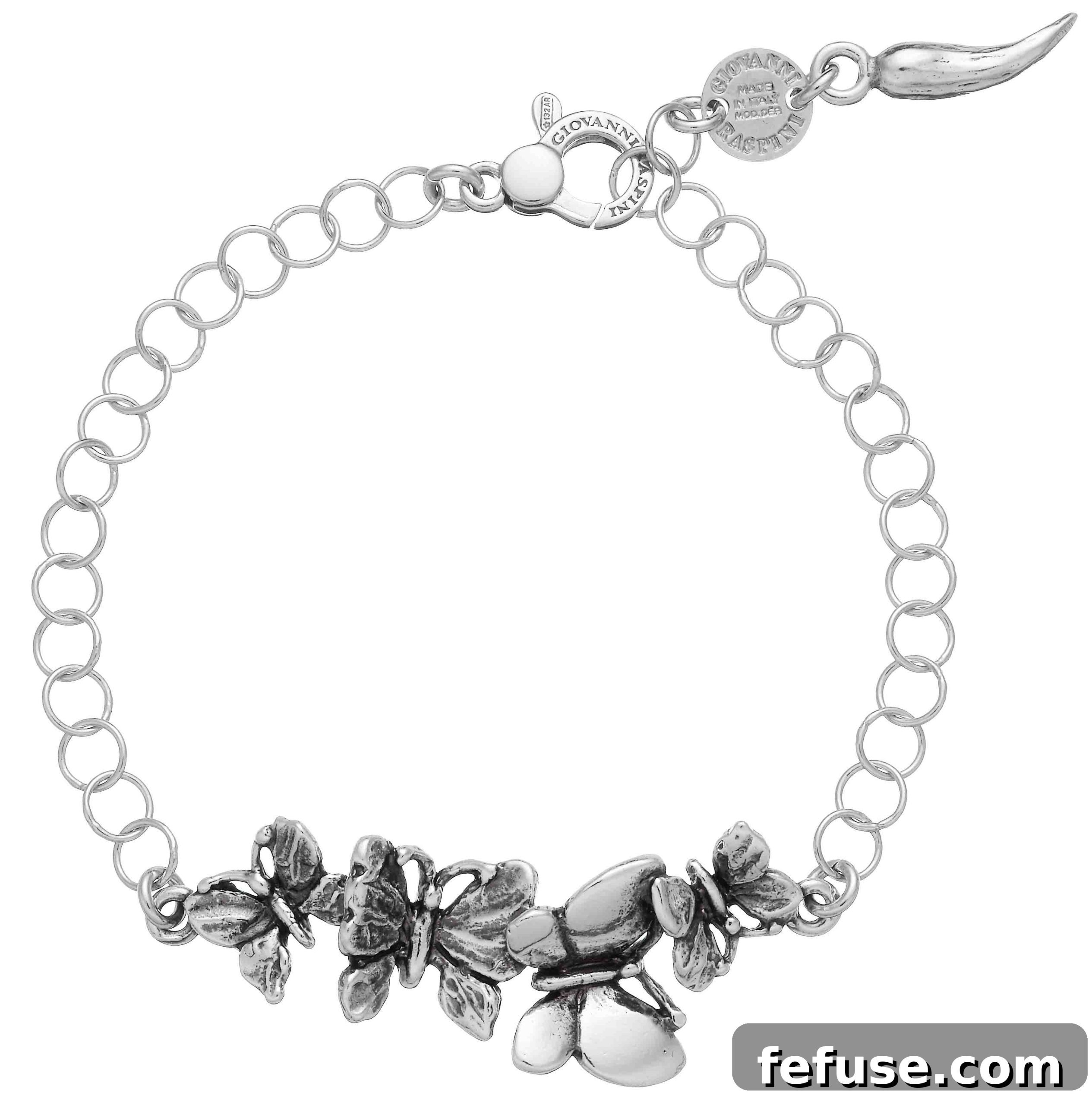 Whimsical Butterflies Swing Bracelet in Sterling Silver by Giovanni Raspini