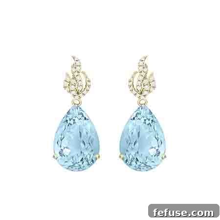 Celestial Sky Blue Topaz and Diamond Earrings