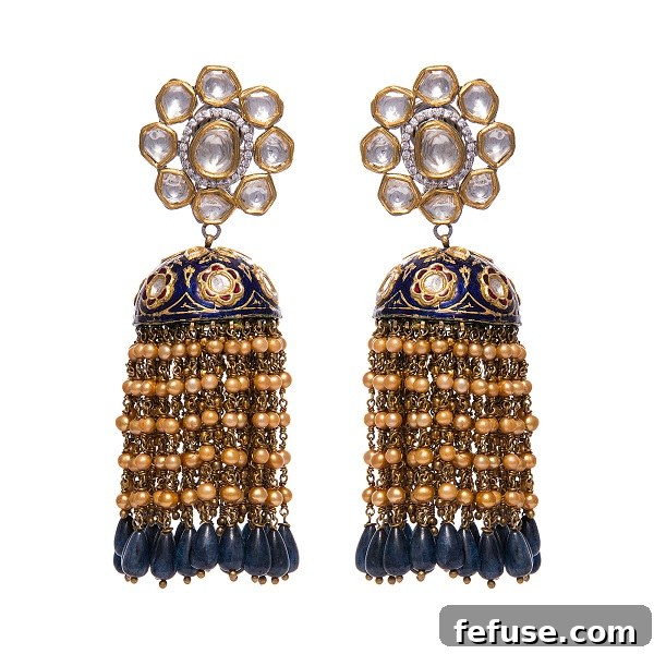 Latique Unveils Indian Heritage Rajwada Kundan Enamel Earrings 7 Saundarya
