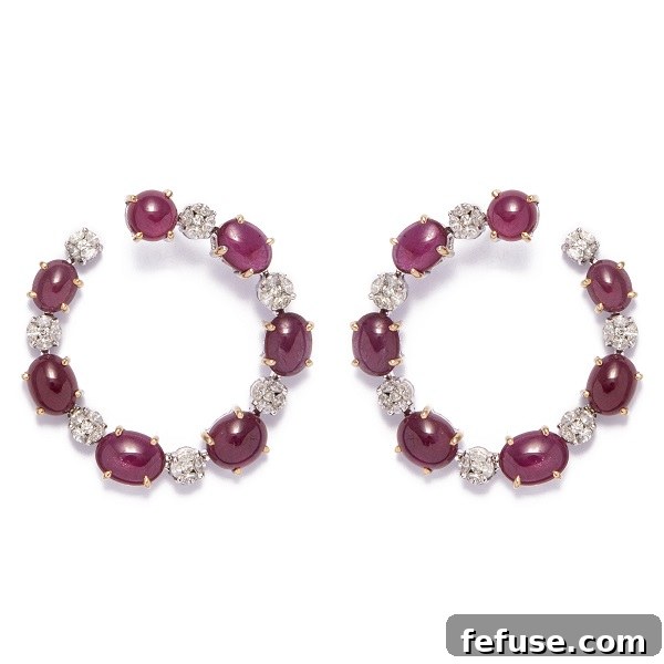 ZIBA - Rubellite Harmony Hoop Earrings by Latique