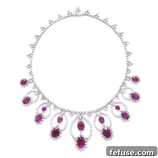 NOOR - Exquisite Ruby and Diamond Necklace by Latique