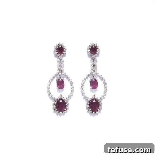 ROUND TO ROUND - Rubellite Drop Earrings by Latique