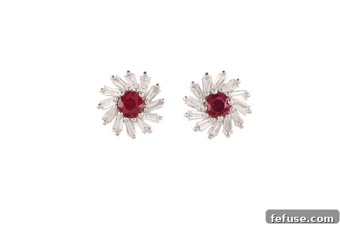 Stephen Silver Ruby and Diamond Earrings