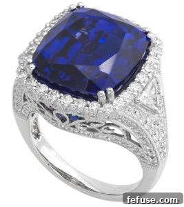 Platinum Ring with Tanzanite and Diamonds
