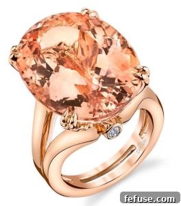 Oval Rose Gold Ring with Morganite and Diamonds