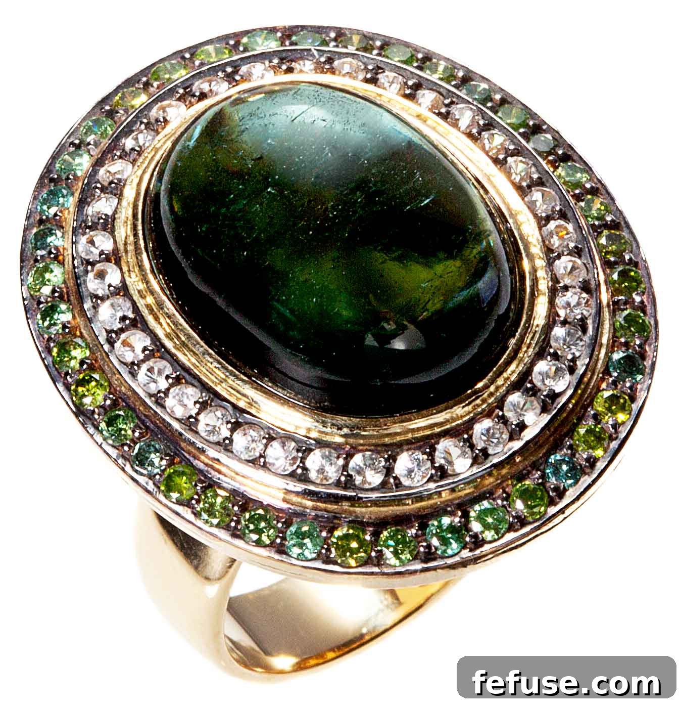 Green Goddess Ring with Green Tourmaline and Diamonds
