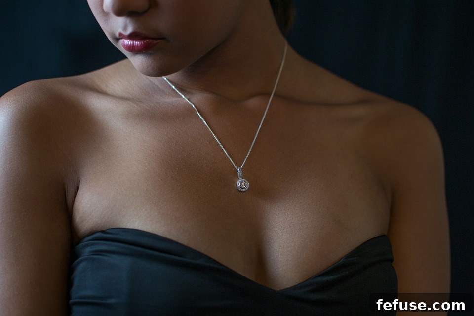 Lady Black Dress with Jewellery