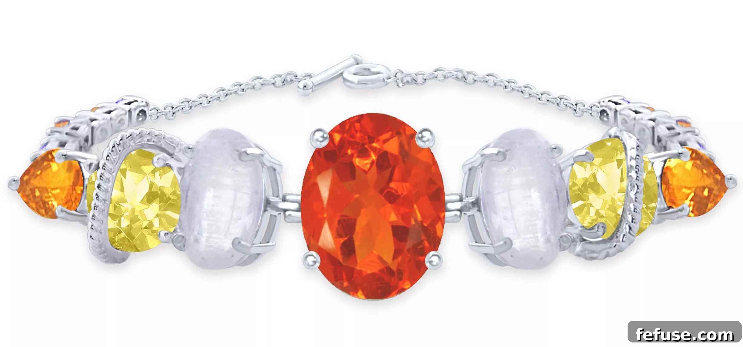 One-of-a-kind bracelet in sterling silver and white gold