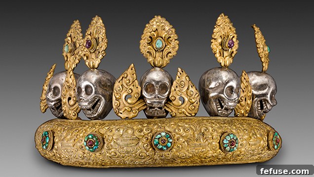 Copper diadem with skulls