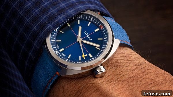 Unwrap Your Look: Sporty Street Watches for the Holidays 3 Tockr Skytrain watch in stainless steel, a classic three-hand pilot-inspired timepiece with a sleek design.