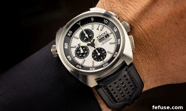 Unwrap Your Look: Sporty Street Watches for the Holidays 4 Tockr Classic Chronograph 4447 watch with a black dial and a leather strap, a robust pilot's watch.