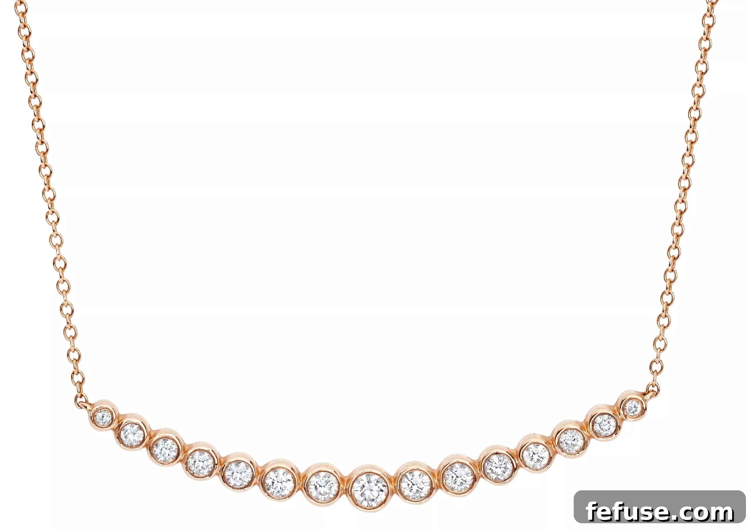 Multi-bezel crescent necklace