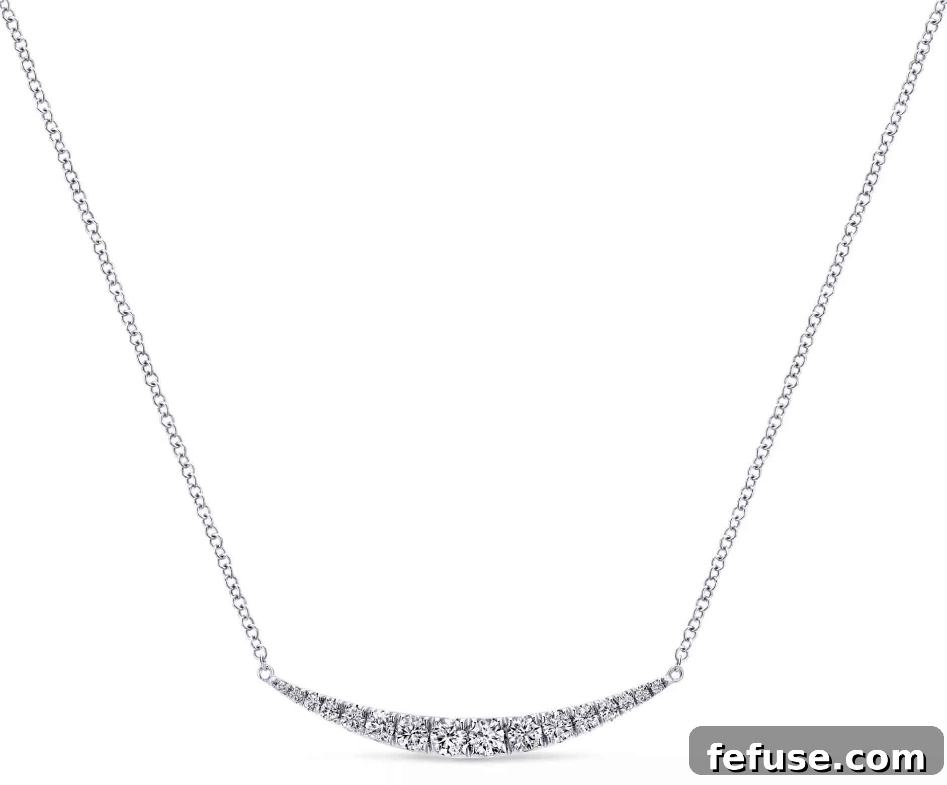Indulgence bar necklace in 14k white gold with 0.5 ct. t.w. diamonds