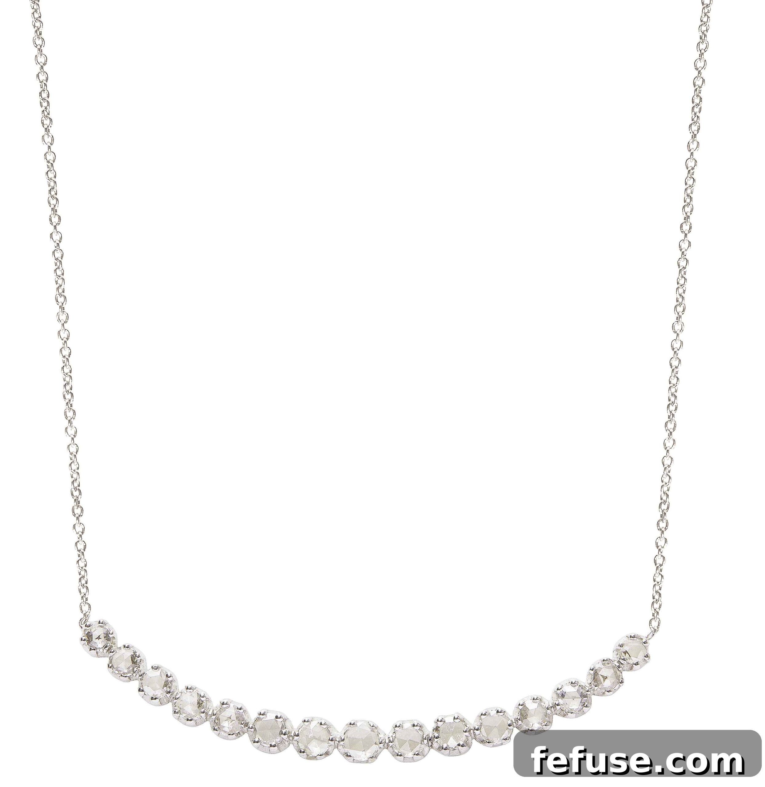 Duet collection necklace in white gold