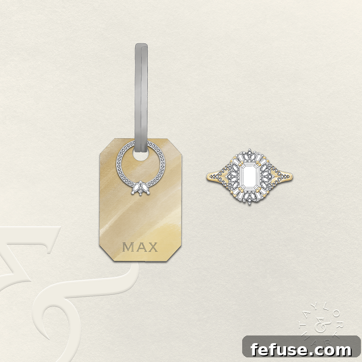 Customisable Pooch Pendants from Taylor & Hart: Bespoke luxury dog tags designed to match engagement rings.