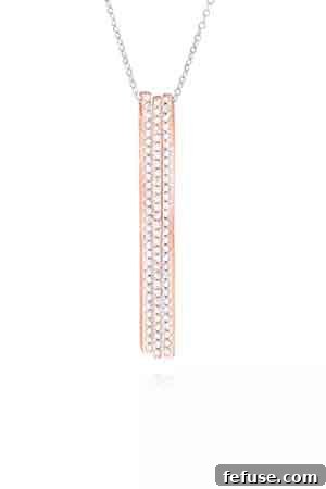 Triple Bar necklace in 14k rose gold