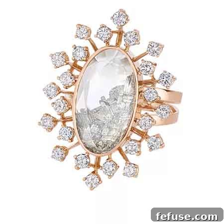Ring in 18k rose gold with diamonds