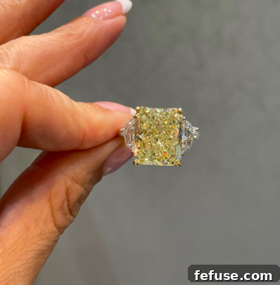 Custom-made fancy light yellow diamond ring by George the Jeweler