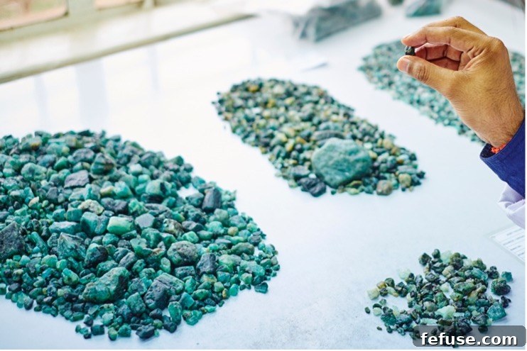 Unlocking the Colors: A Top Brand's Expert Guide to the Gemstone Industry 2 Emerald piles - Gemfields