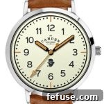 STEEL CASE WITH CREAM DIAL AND TAN LEATHER STRAP