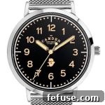 STEEL CASE WITH BLACK DIAL AND MESH STRAP