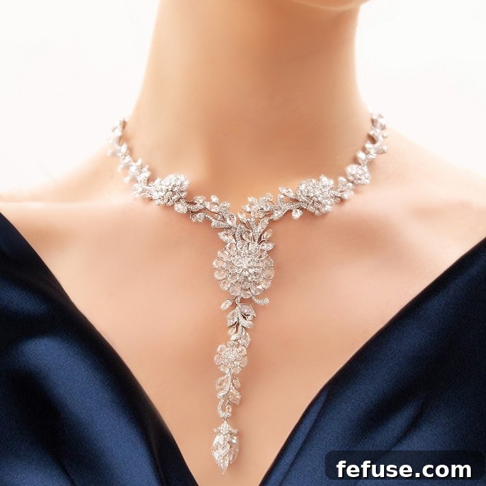 The Floral Opulence suite from the Rare Flora Collection, featuring a nature-inspired design with intricate layers and radiant diamonds