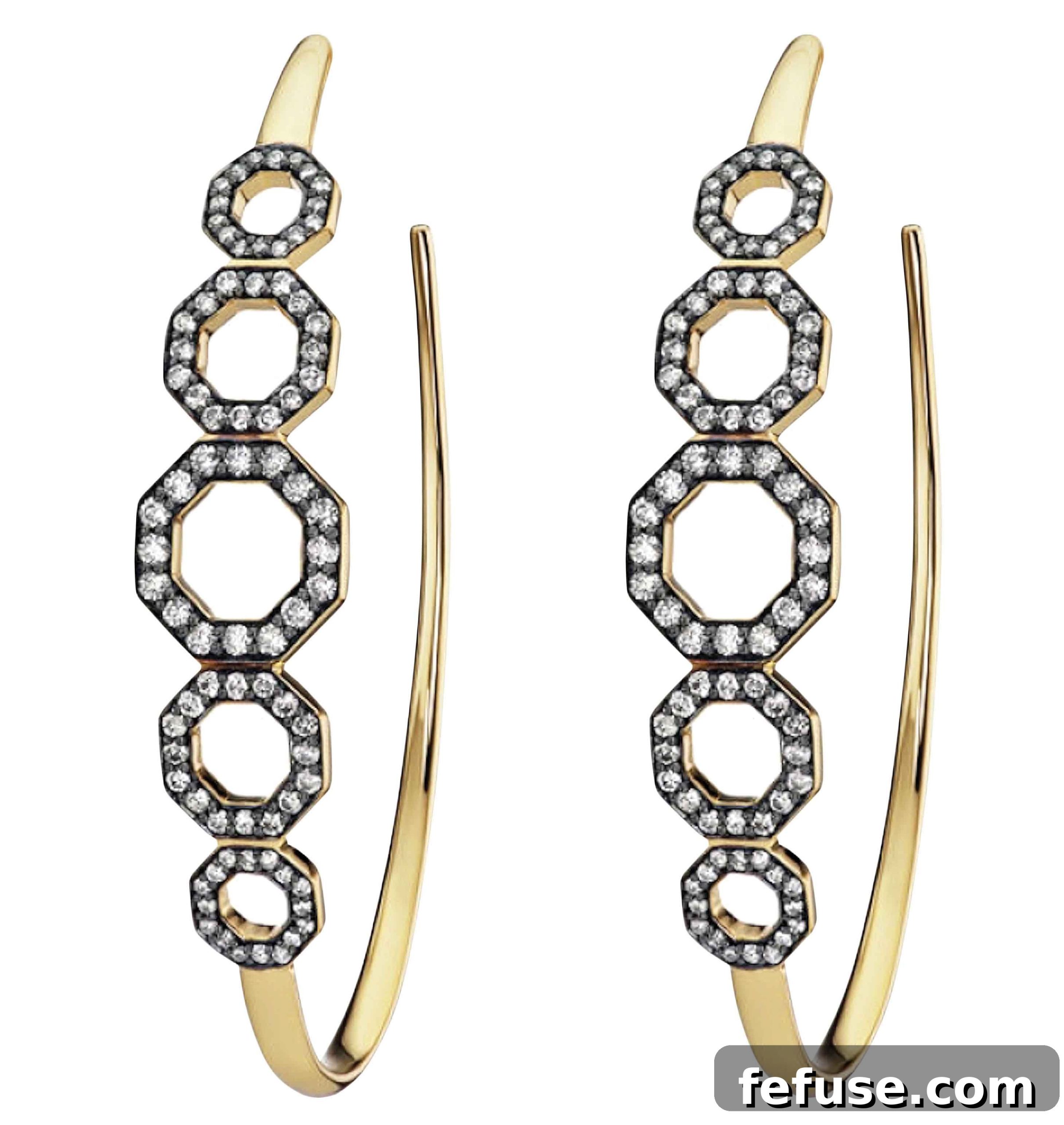 Floating Tahitian pearl hoop earrings