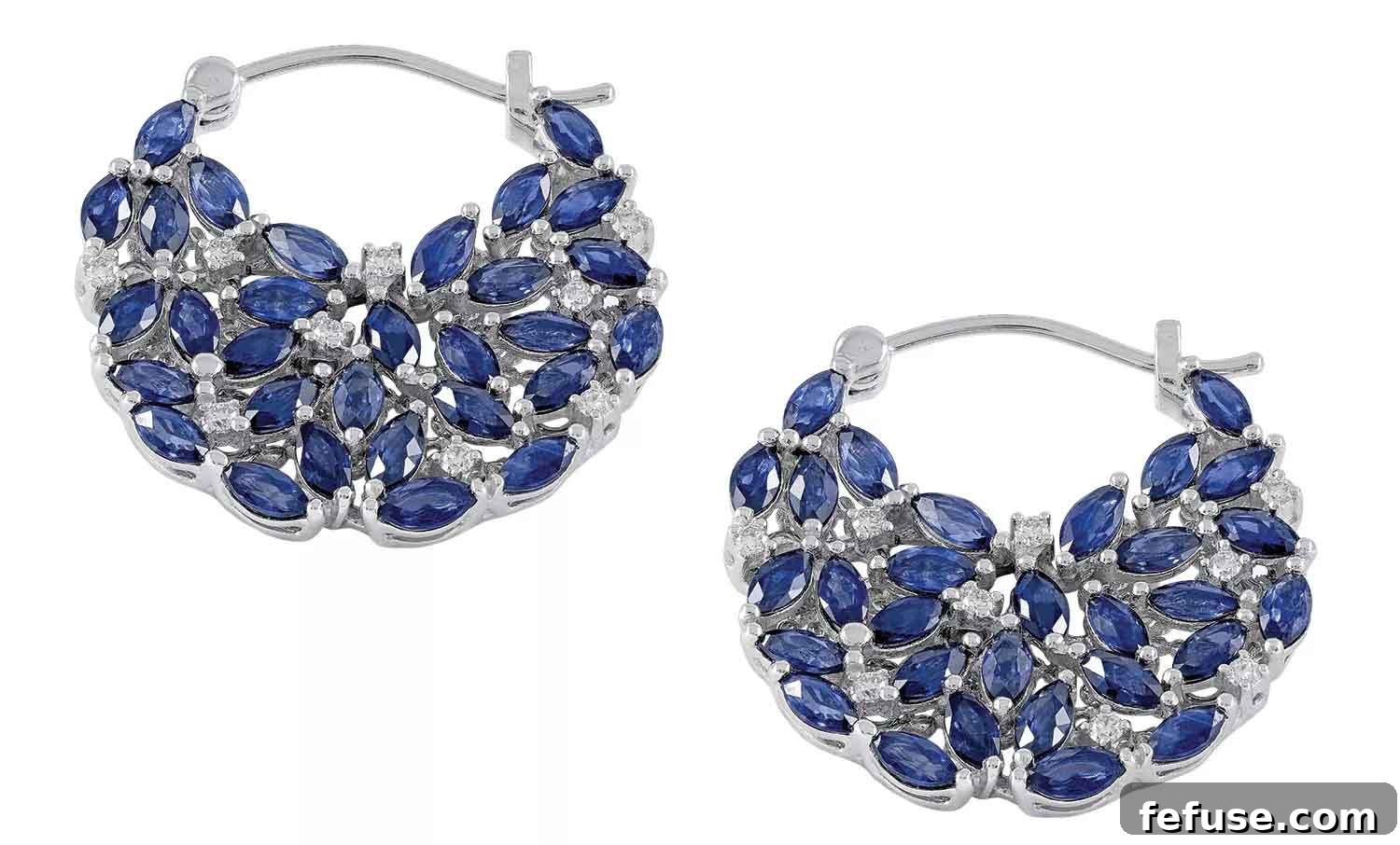 Laila hoop earrings with blue sapphires and diamonds