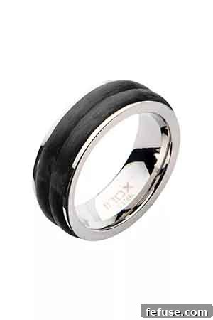 Stainless steel and black-plated antique brass two-tone band by Inox