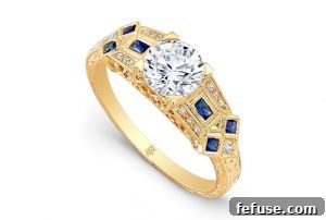 Wedding Jewelry Style India: Sleek 18k Yellow Gold Nalani Semi-Mount by evelynH Jewelry